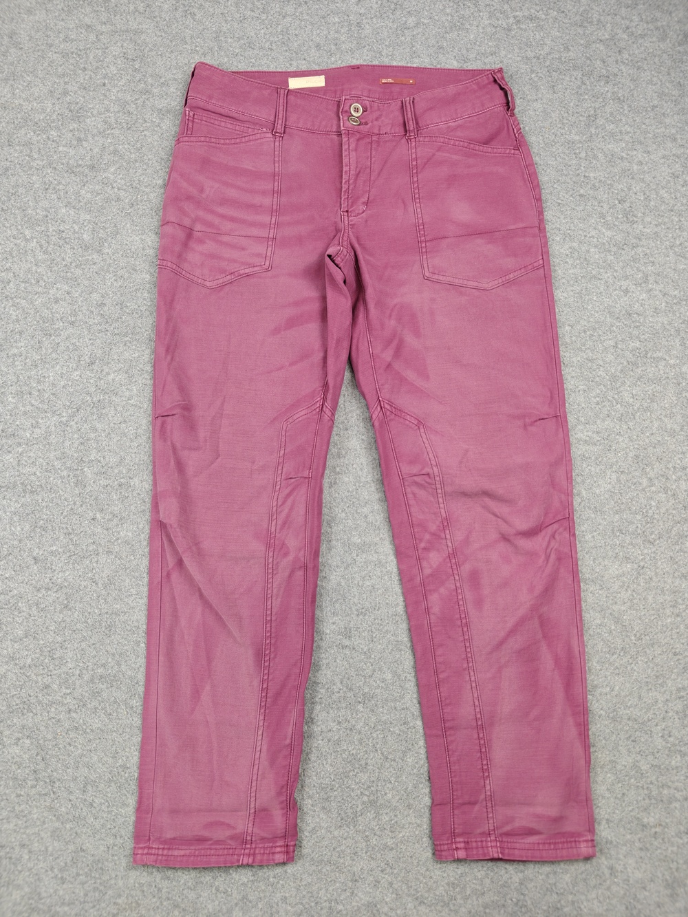 Pilcro Pants Womens 28 Purple Chino Straight Stretch Twill Pockets Zip